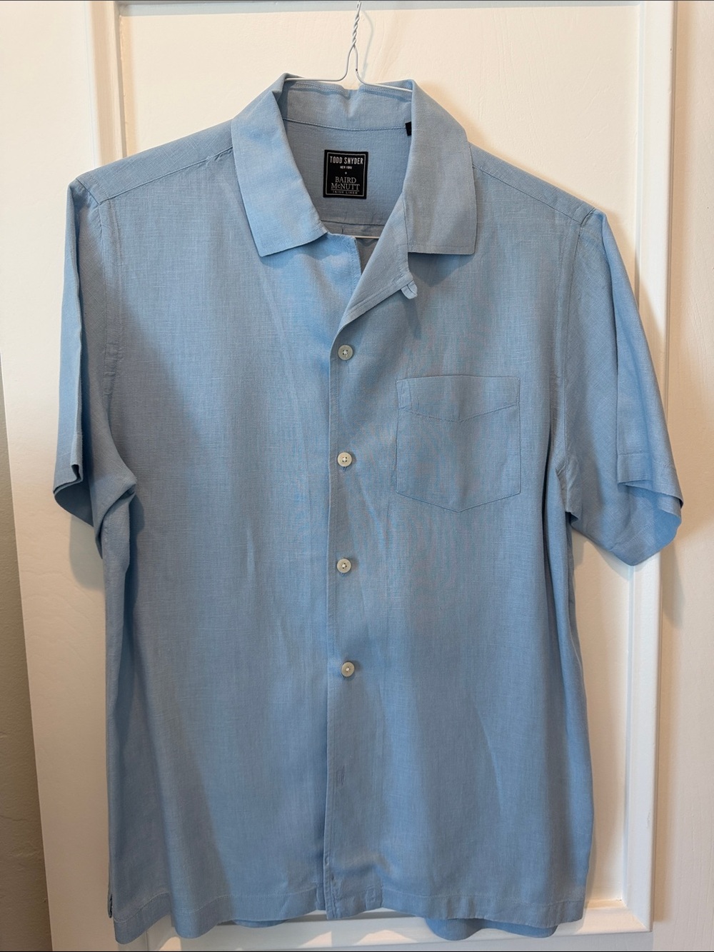 Todd Snyder Light Blue Short-Sleeve Button-Down Shirt